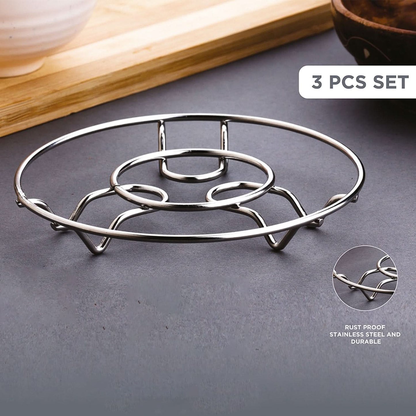 Apex Stainless Steel Wire Hotmate 3pc Set – Durable Kitchen Tools for Safe Hot Handling