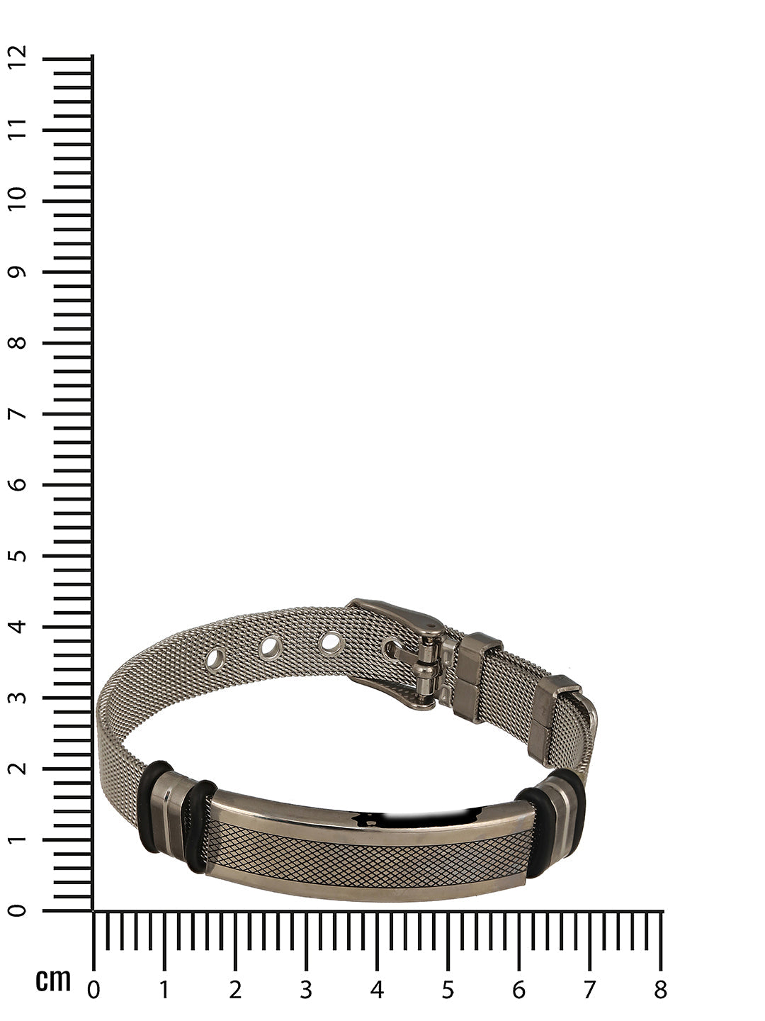 Rhodium-Plated & Black Wraparound Men Bracelet