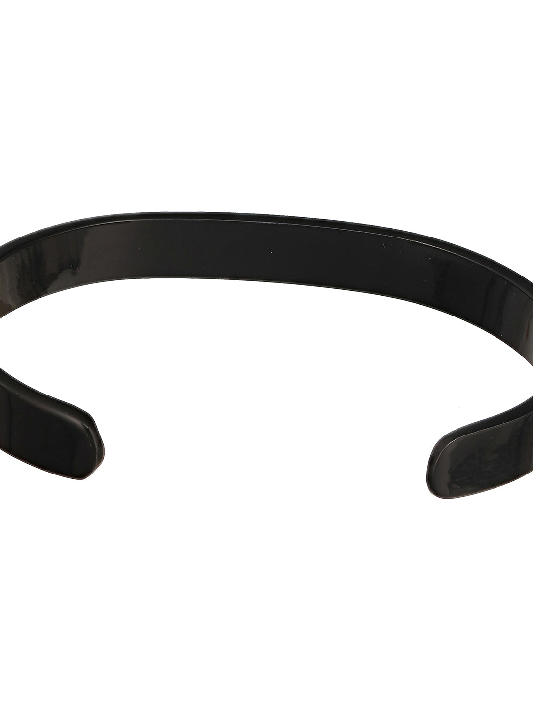 Jazz And Sizzle Men Black-Toned Stainless Steel Cuff Bracelet