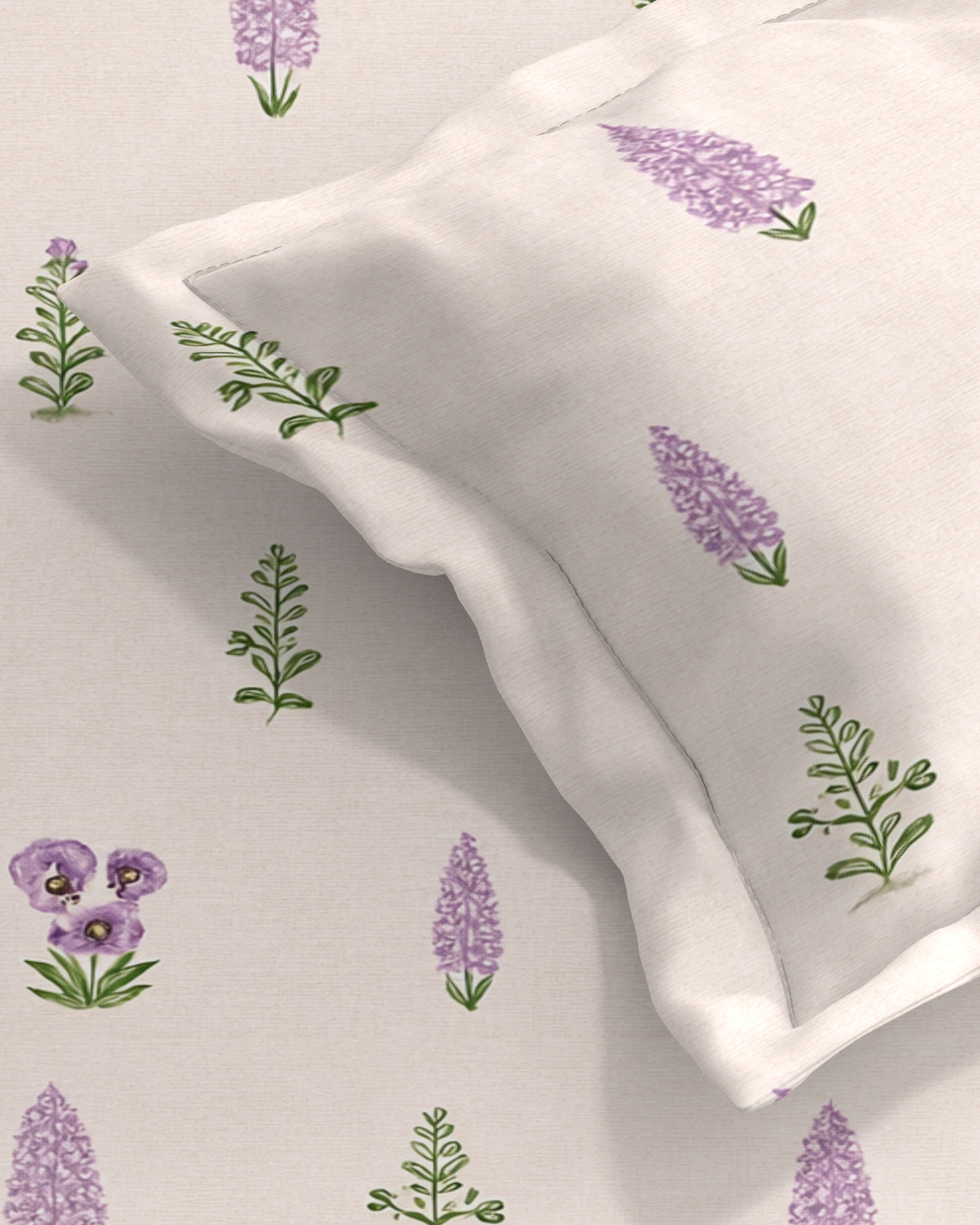 Petal 100% Pure Cotton Collection Percale Super King Bedsheet With 2 Pillow Covers