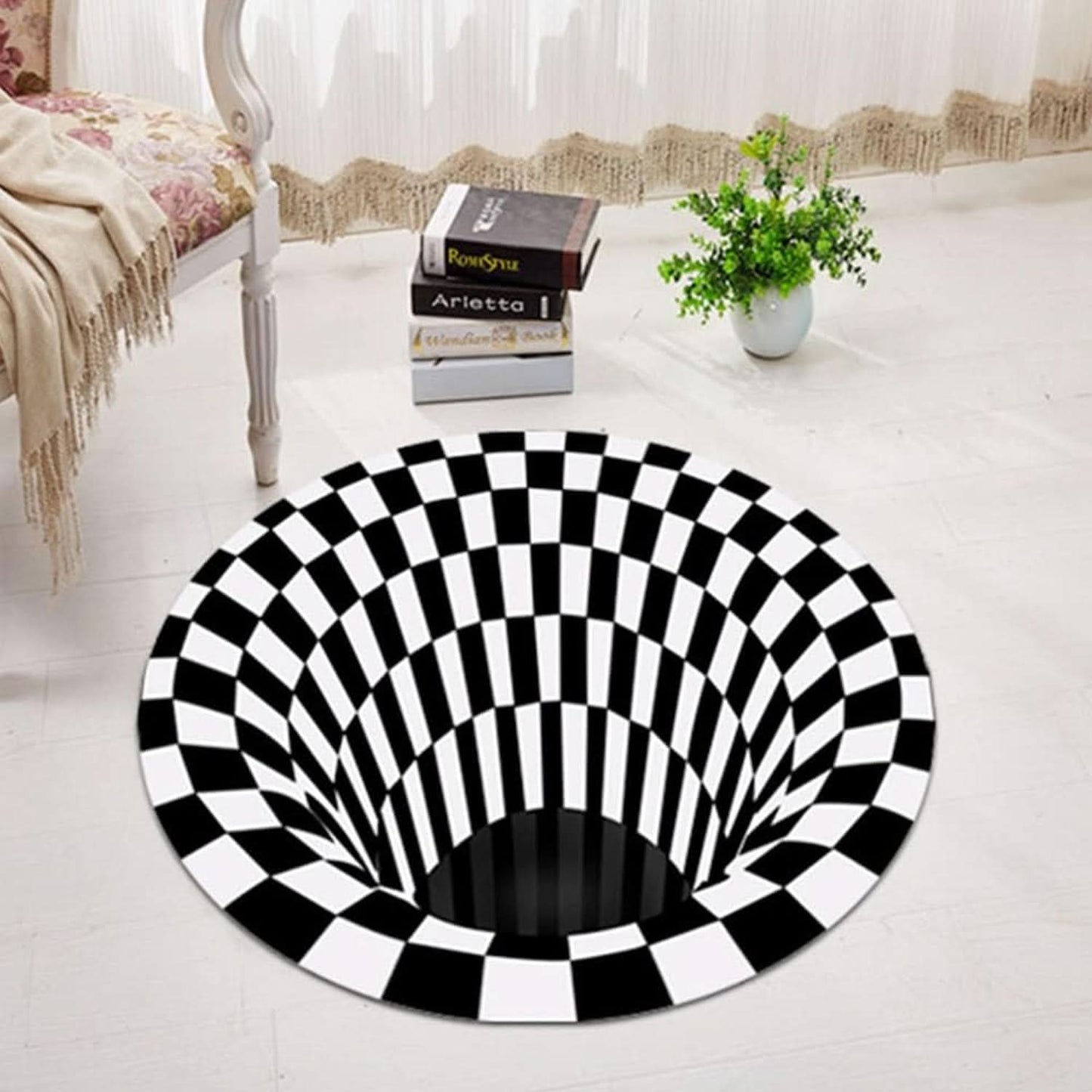 3d Space Round Carpet Floor Mat Non-woven Doormat (1 Pc  78 Cm)