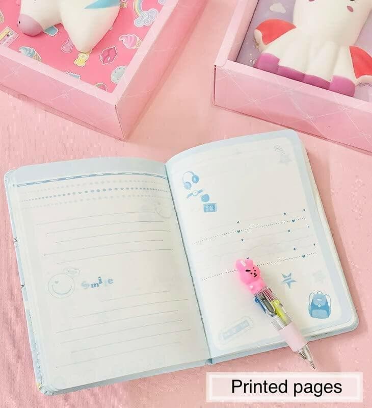 Unicorn Theme Squishy Animal Notebook And Pen - HalfPe