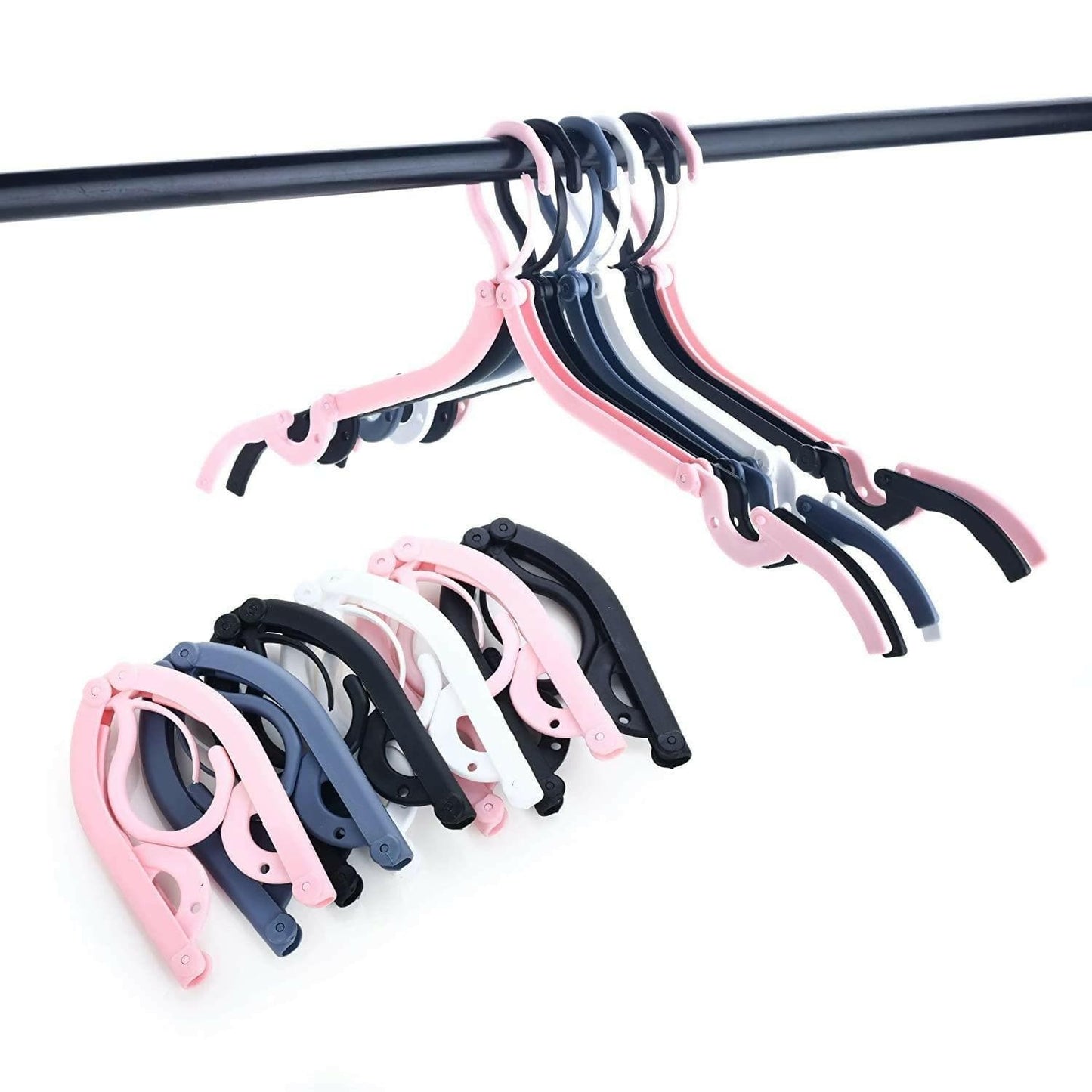 Portable Folding Clothes Hangers (Pack of 4, Multi-color) - HalfPe