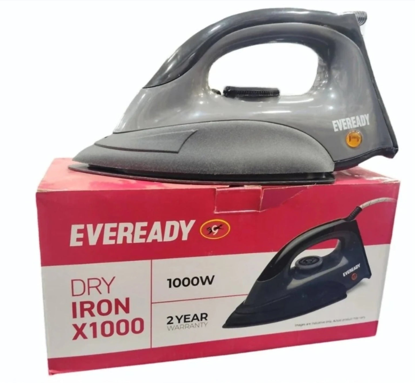 Eveready X1000 Dry Iron 1000W – Lightweight Non-Stick Soleplate with 2 Year Warranty HalfPe - FW -TPT