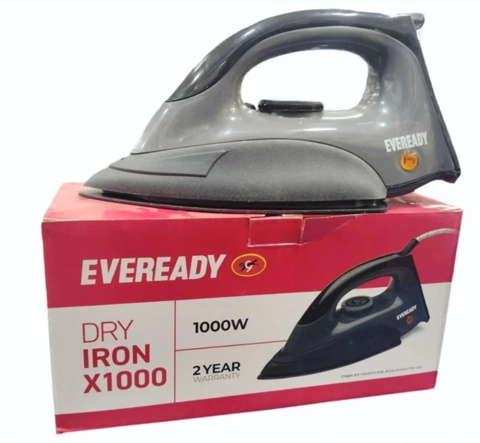 Eveready X1000 Dry Iron 1000W – Lightweight Non-Stick Soleplate with 2 Year Warranty HalfPe - FW -TPT