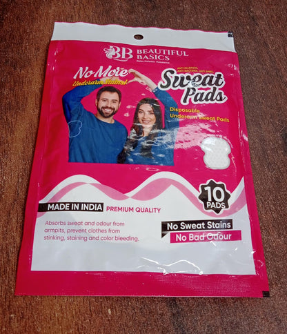 Underarms Sweat Pads Disposable Highly Absorbent Pads Cotton Anti-allergic Anti Bacteria Anti Smell Underarm Perspiration Pad For Men And Women (Pack Of 10)