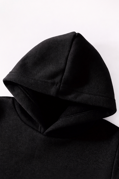 Kids' Black Hoodie and Joggers Set with Green Tractor Print Luck Fashion