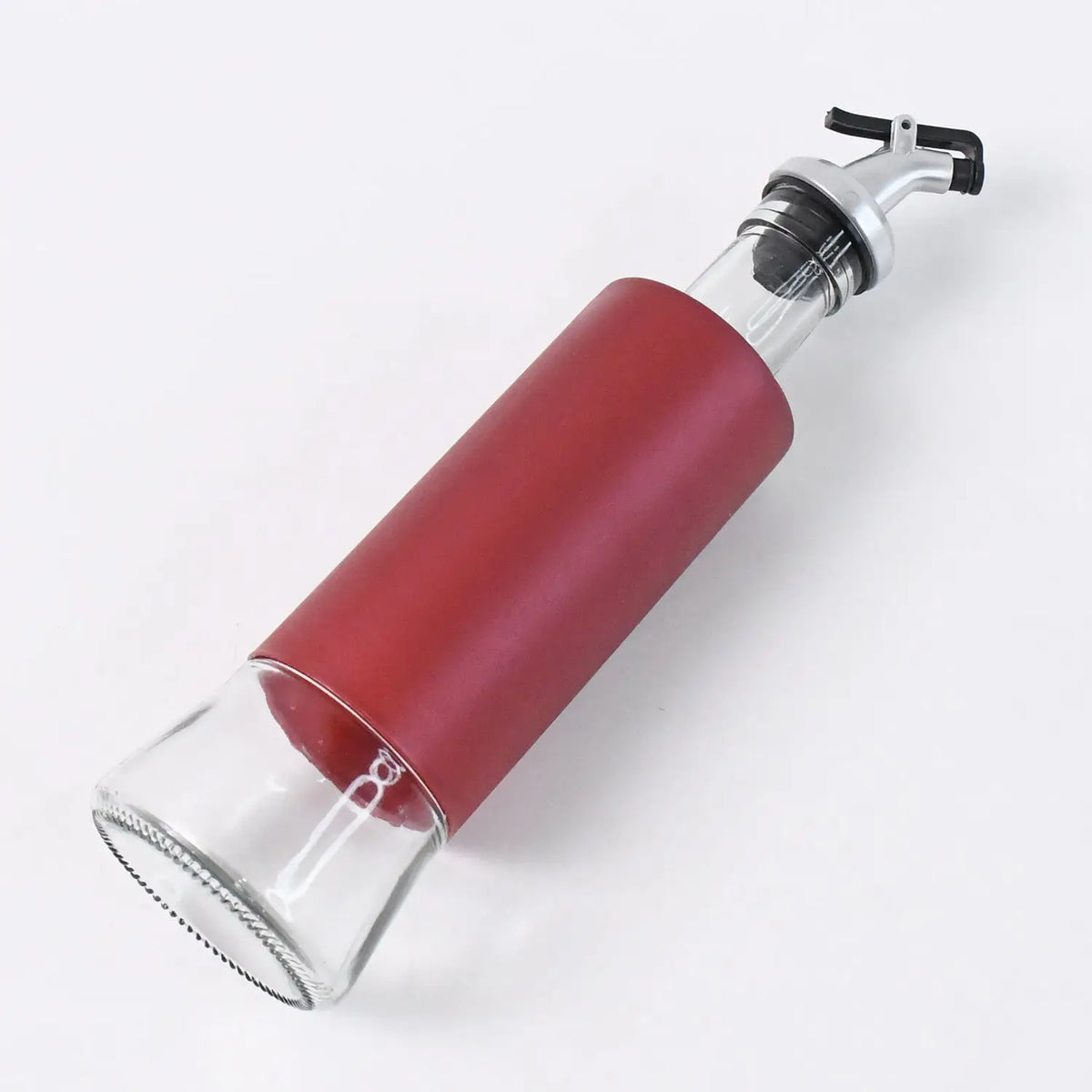 Glass Oil Dispenser With Plastic Covering Oil And Vinegar Bottle (300 Ml) HP DD