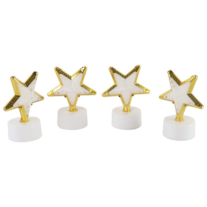 Decorative Star Shaped Flameless Led Candles Flickering Light for Home Décor& Festivals(4 Pc)