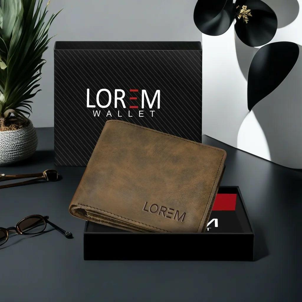 Lorem Brown Multiple Slots Bi-Fold Faux Leather 11 ATM Slots Wallet for Men - HalfPe