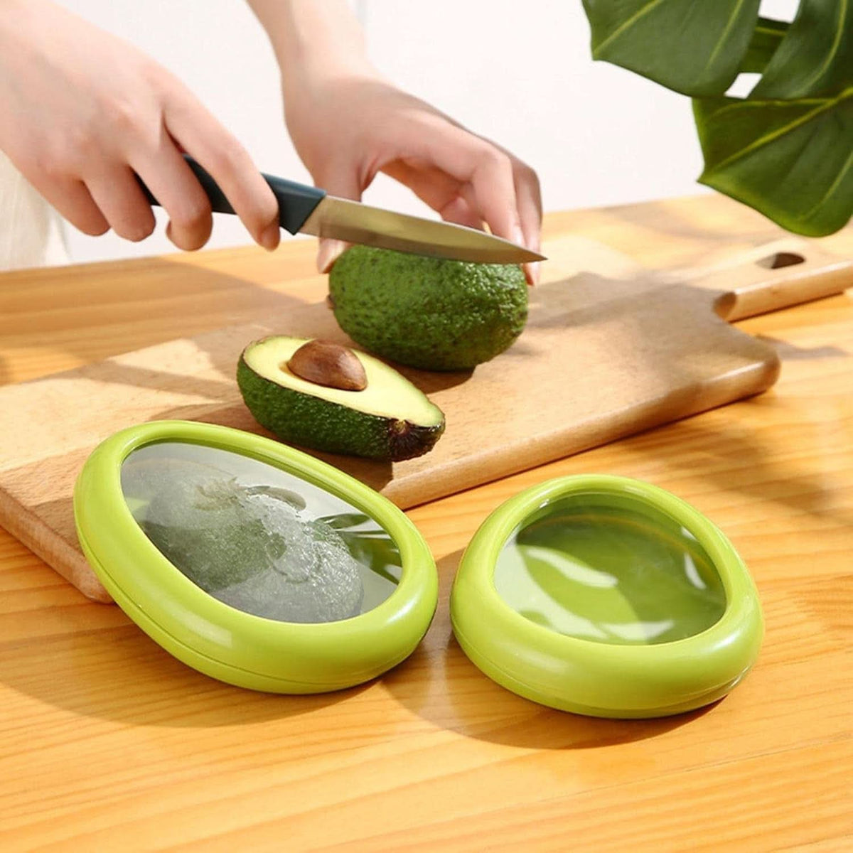 Green Oval Shape Vegetable Container Premium Fruits Saver Keeper (1 Pc) HP DD