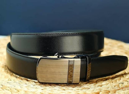 ZEVORA Leather Belt for Men (Black) - HalfPe