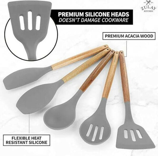 P-plus international 5pcs Cooking spatula set (grey) - HalfPe