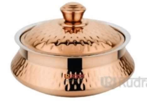 Rudra Safari Hammered Rose Gold Double Walled Stainless Steel Casserole (Multiple Sizes) - HalfPe