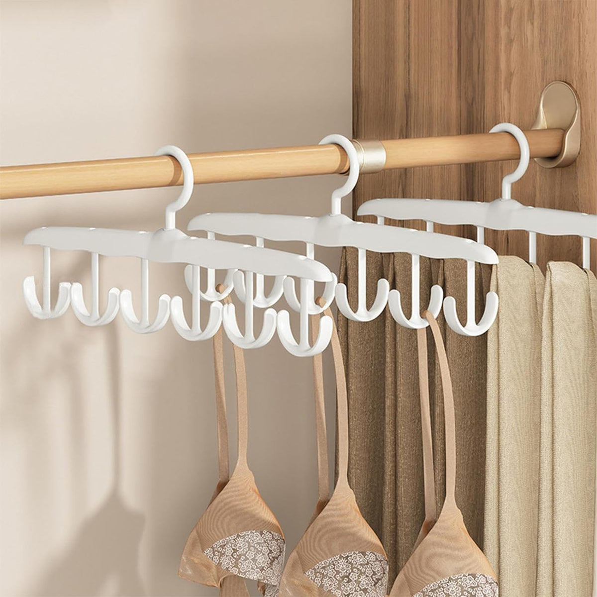 Tank Top Hanger 12-hook Space Saving Hanger Capacity Rotatable Wood Space Saving Hanger Closet Organizers And Storage For Dorm  Apartment For Tank Top HP DD