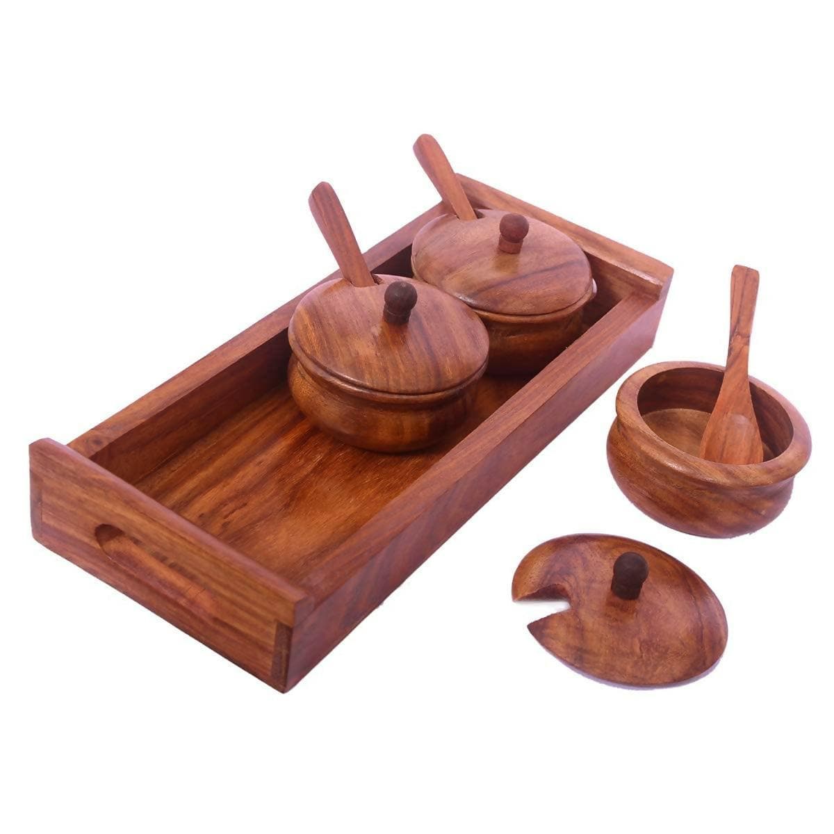 Rectangular Spice Box with 3 Containers - HalfPe