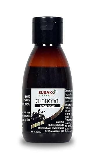 SUBAXO Charcoal Herbal Face Wash Clean Pores & Remove Dead Cells (100ml) - HalfPe