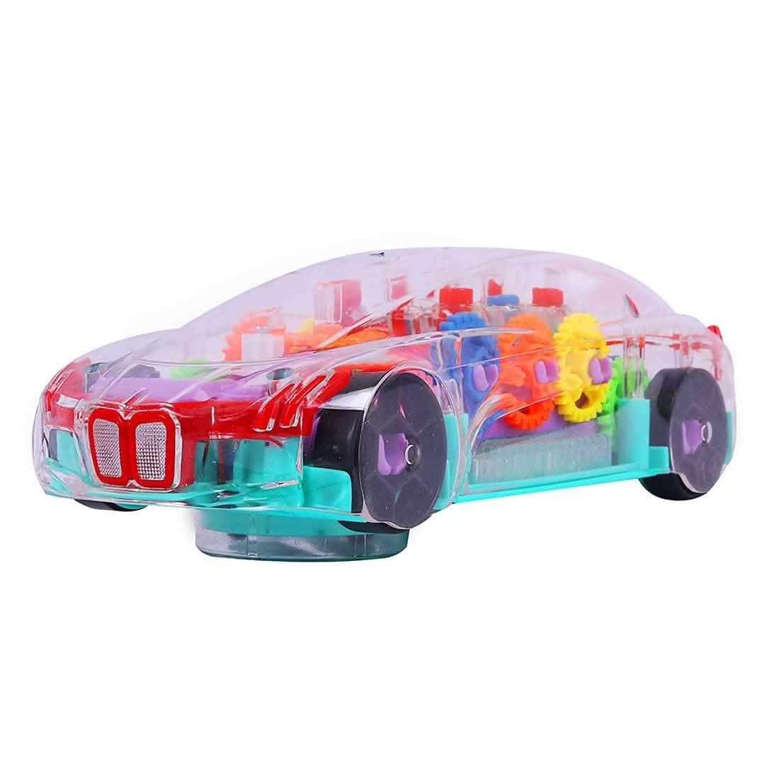 3D Lights Transparent Concept Musical Toy Cars - HalfPe
