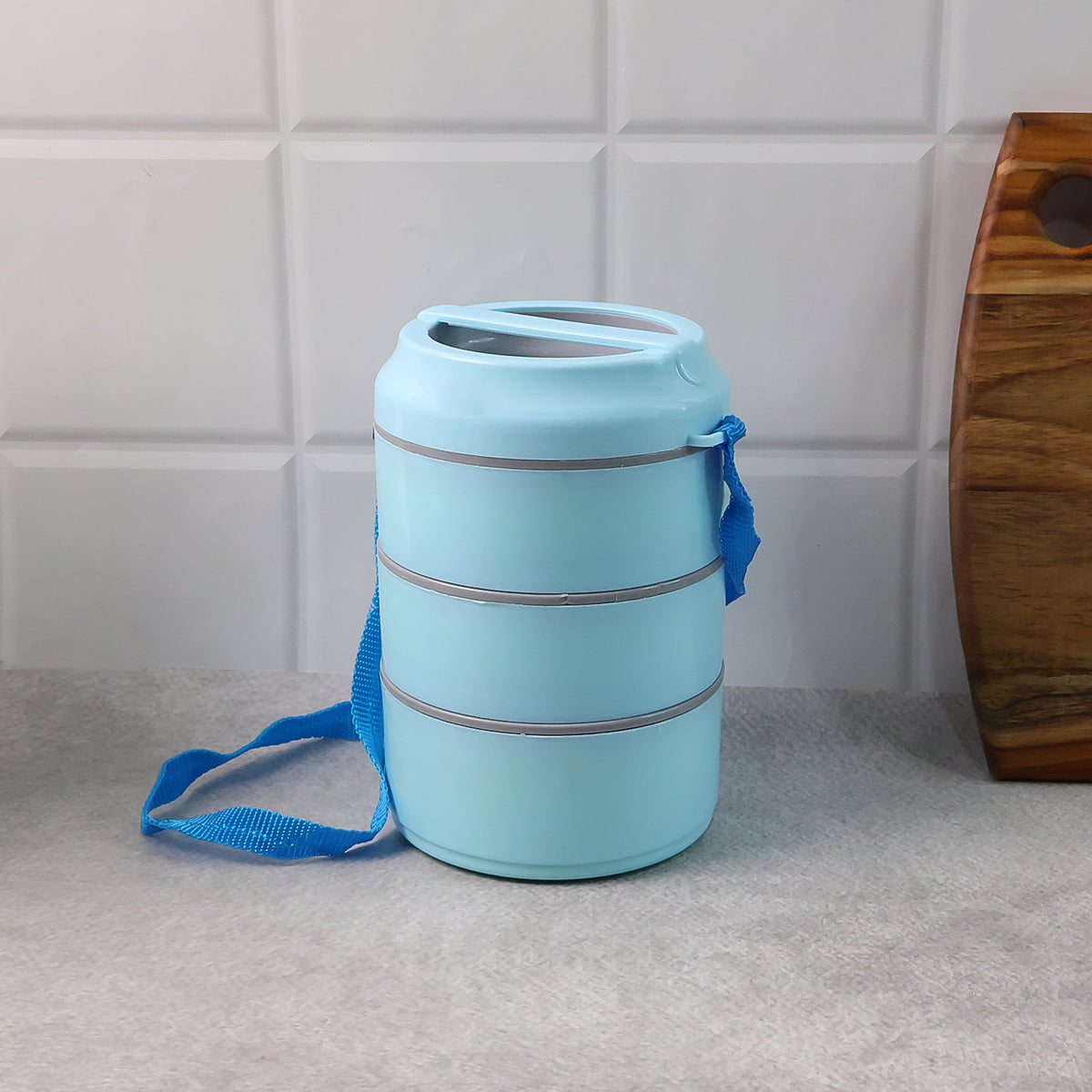 3 Layer Insulated Lunch Box Set with Handle &amp; Strap – Stackable Tiffin Carrier for Office, School &amp; Travel – Leak-Proof Food Storage Container