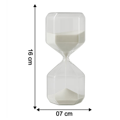 Elegant Glass Hourglass Sand Timer | Minimal Desk &amp; Home Décor Accent, Visual Timer for Focus, Study, Yoga & Mindfulness (1 Pc / 2.5 Minutes Approx time)