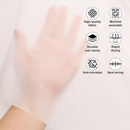 Waterproof Anti-Mildew Frosted Shower Curtain with Privacy Finish & Hanging Rings (Standard Fit / 51×79 Inch)