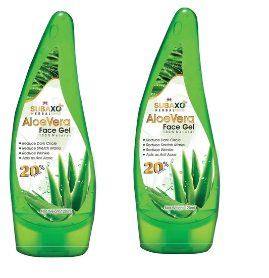 SUBAXO Aloe Vera Herbal Face Gel (120ml, Pack of 2) - HalfPe