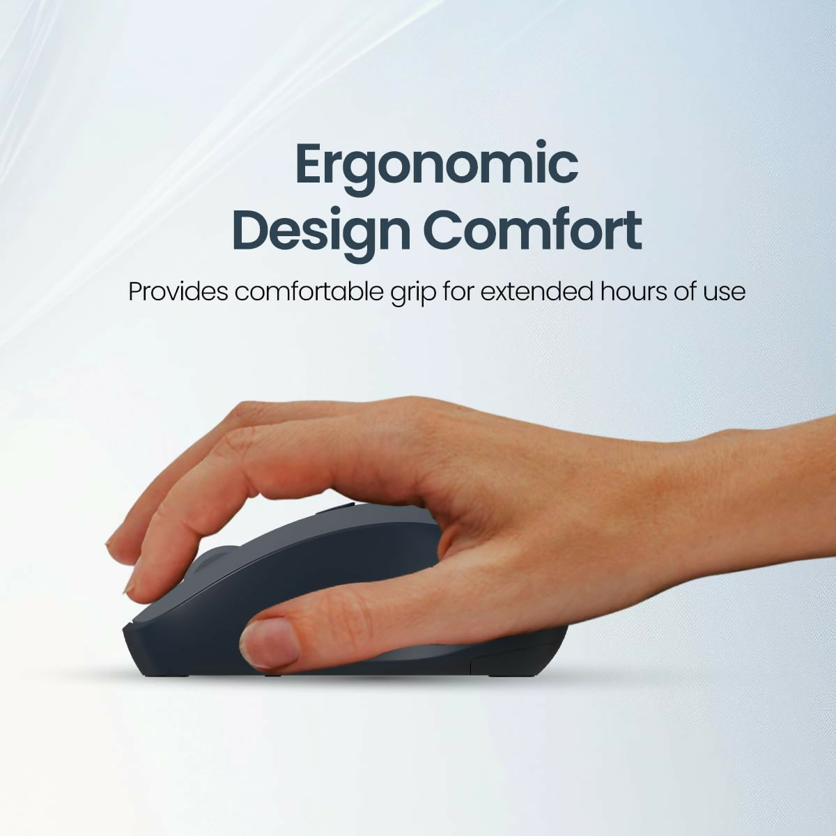 Portronics Toad 34 Wireless Mouse with 2.4 GHz Wireless, Adjustable Sensitivity, USB Receiver, Ergonomic Design, for Laptops, Desktops PC, Mac (Black)