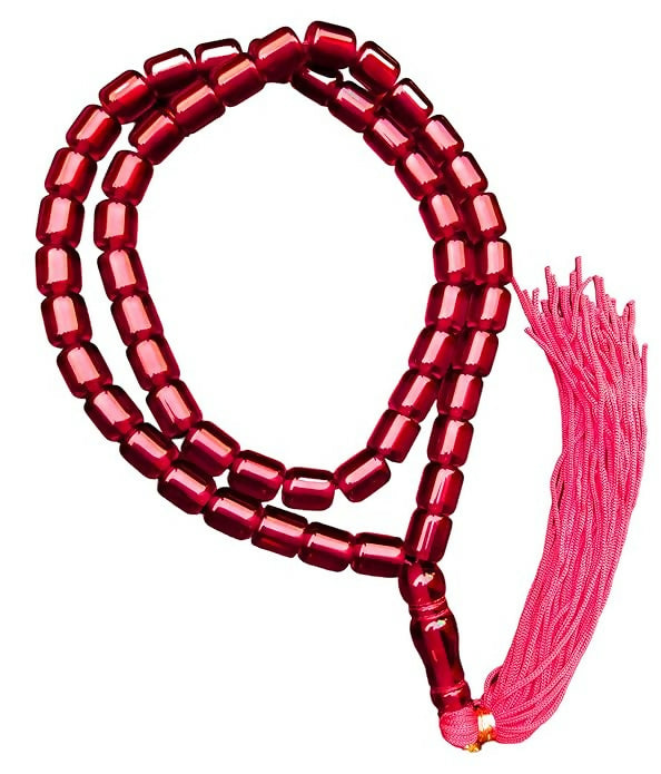 Red Kerwa Mala – Traditional Red Beaded Necklace for Prayer, Meditation & Daily Wear
