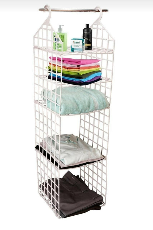 5 Layer Folding Plastic Hanging Closet Organizer Storage Holders & Racks. - HalfPe