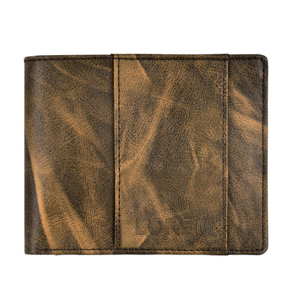 Lorem Brown Out Side Card Slot Bi-Fold Faux Leather 5 ATM Slots Wallet For Men - HalfPe