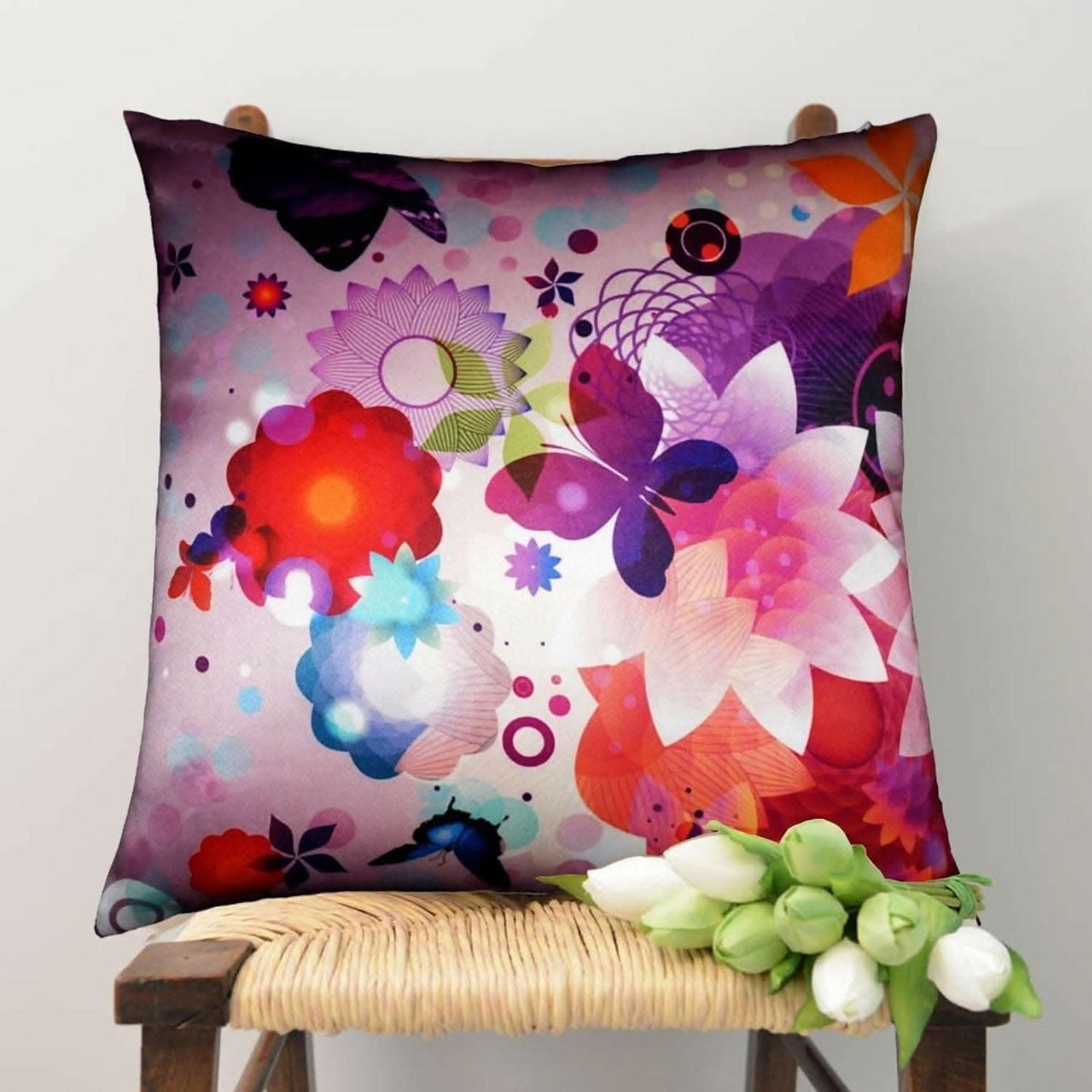 Lushomes Printed Cushion Cover (16 x 16 inches, Single pc) - HalfPe