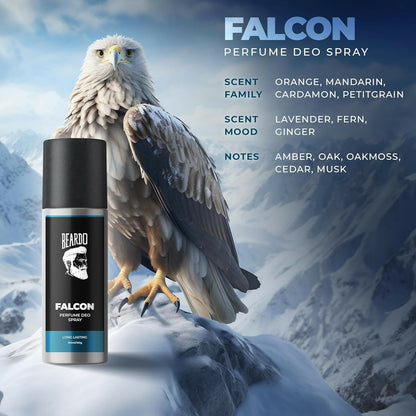 Beardo Falcon Perfume Deo 150ml Amber Fresh Musk Deodorant Body Spray