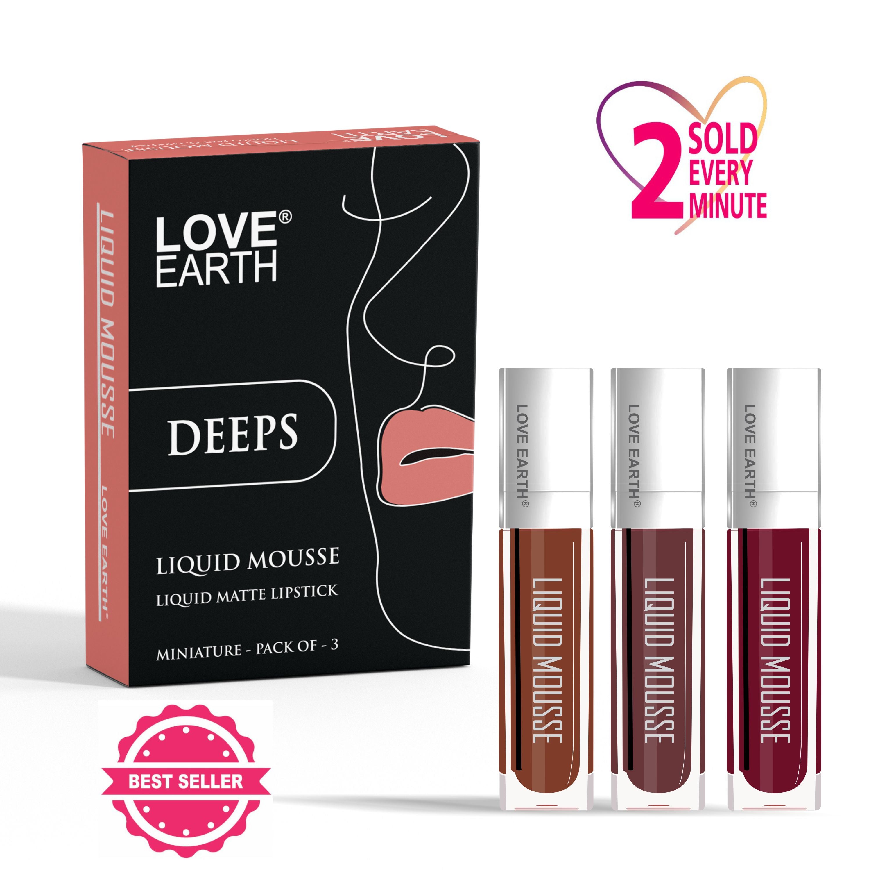 Liquid Mousse Lipstick Deeps- Pack Of 3