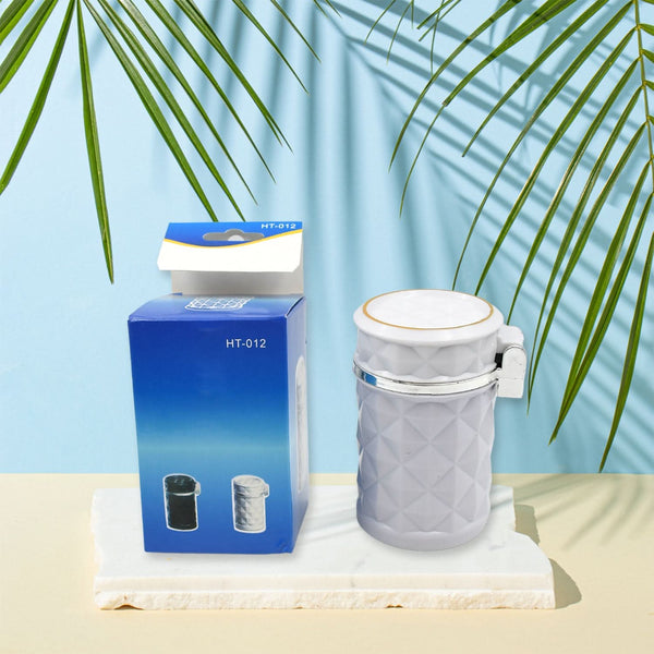 Car Cupholder Ashtray with Lid & Blue LED Light