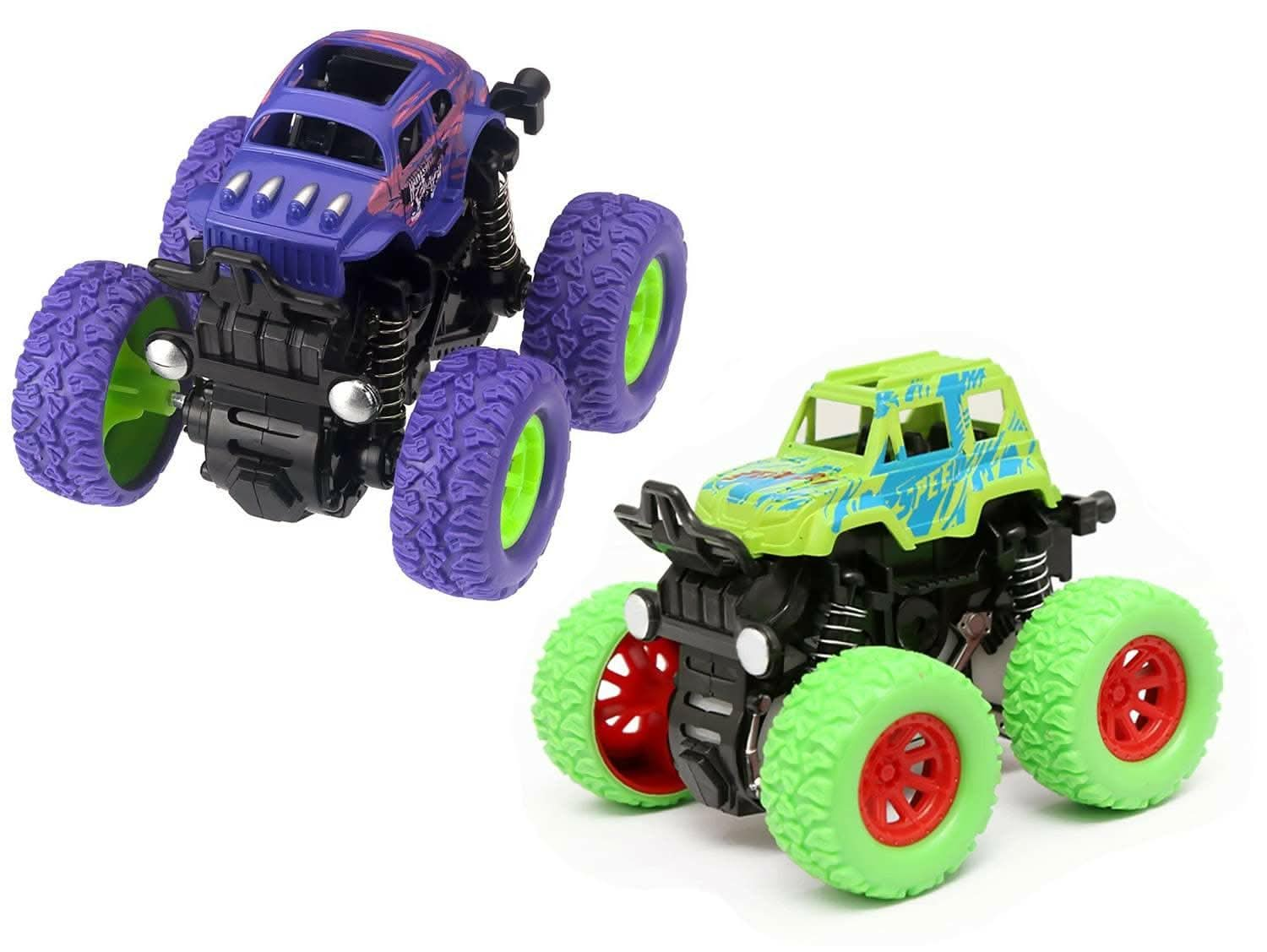 Mini Monster Pull Back Stunt Truck Toy (Single Piece, Random Colour) - HalfPe