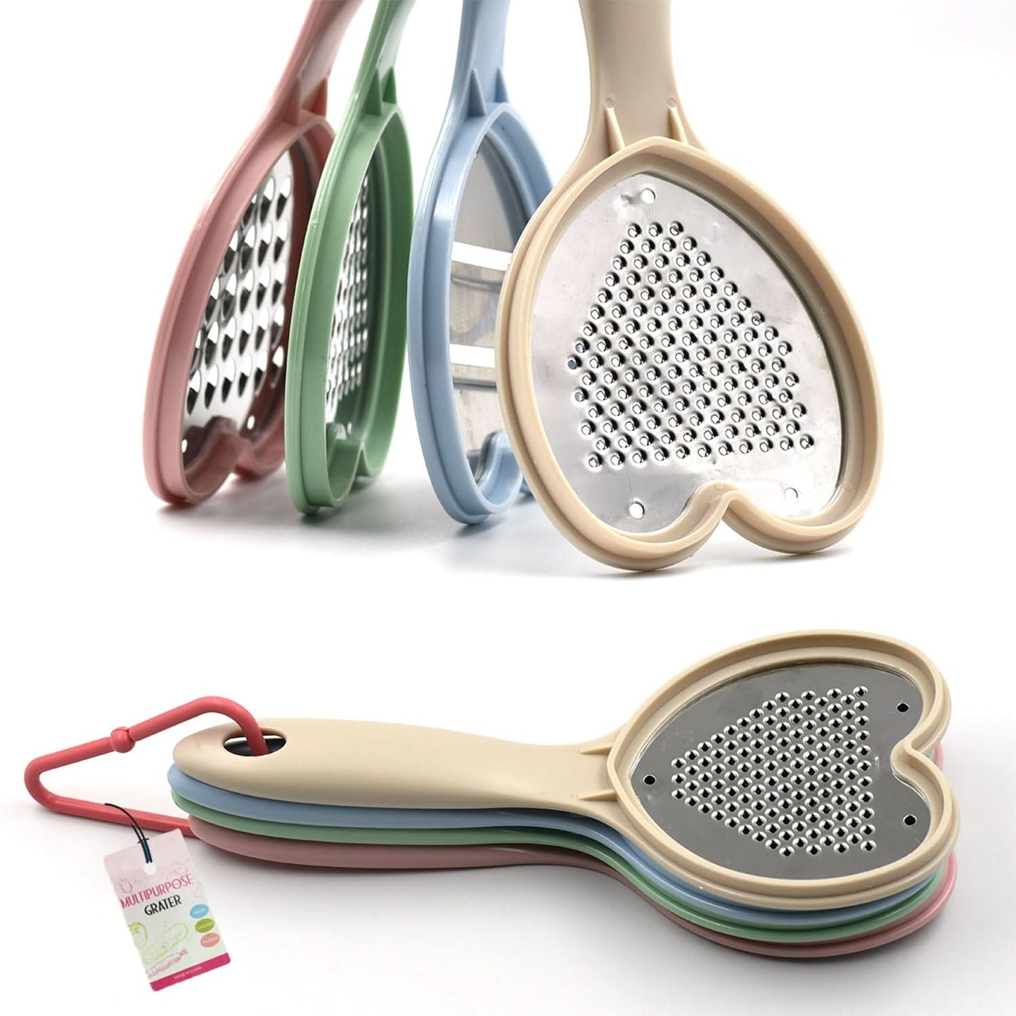 Heart Shaped Grater & Slicer Set Perfect for Fruits & Veggies