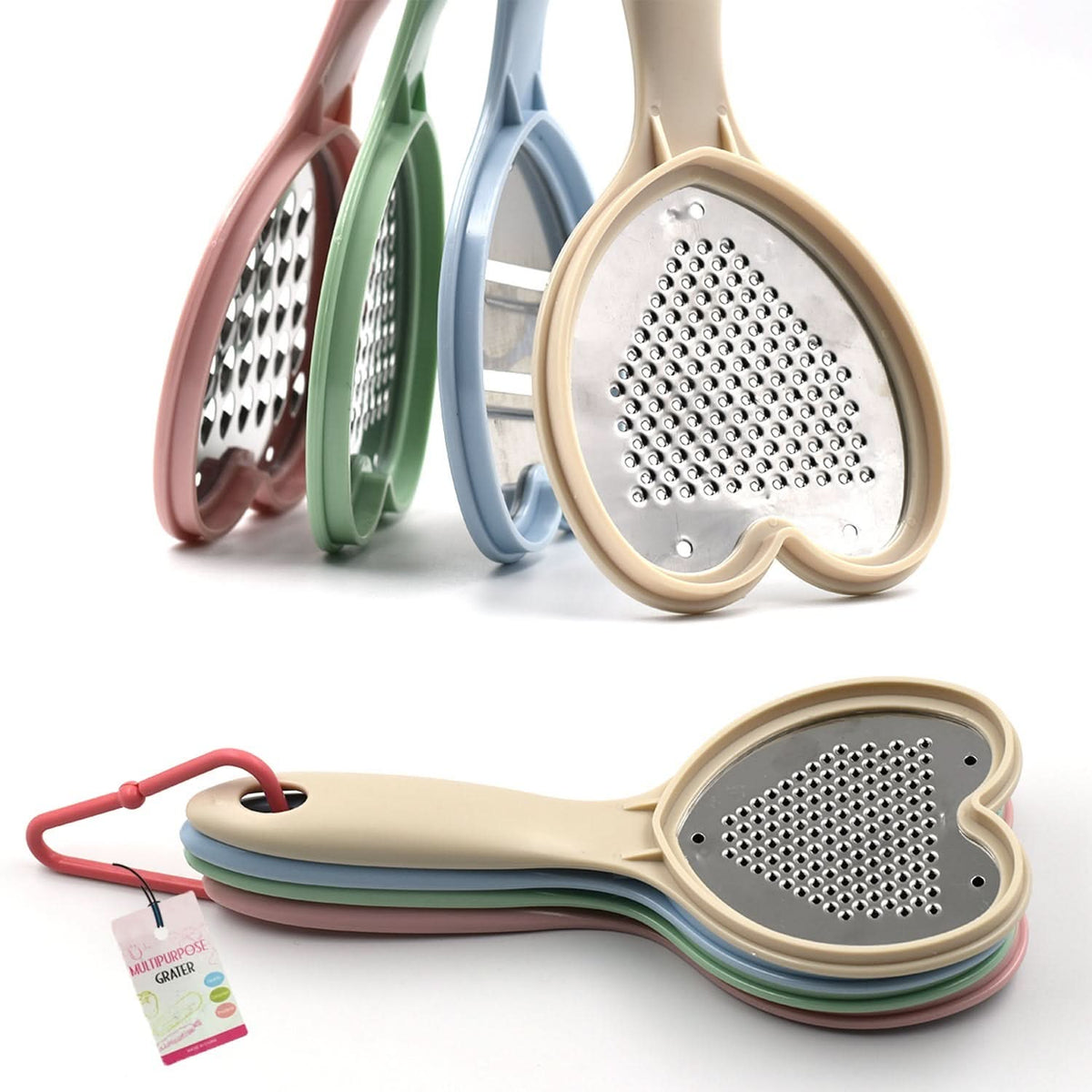 Heart Shaped Grater & Slicer Set Perfect for Fruits & Veggies HP DD