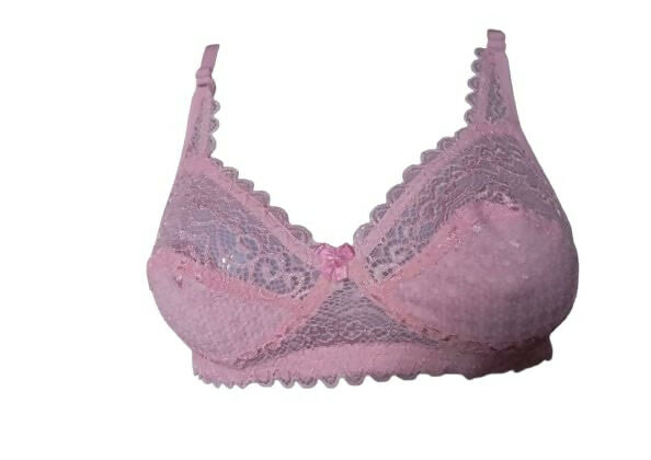 Premium Women's Lace Net Bra with Elegant Non-Padded Full Coverage Lingerie with Scalloped Trim - Pack of 2 (Multicolor)