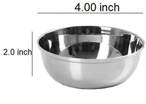 SHINI LIFESTYLE Soup Bowl, Katori Stainless-Steel Vegetable Bowl (Plain designed, Set of 6) - HalfPe