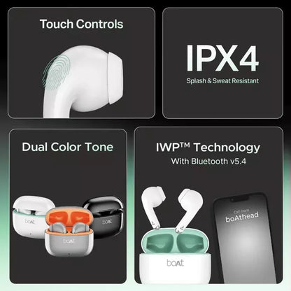 boAt Airdopes 101v2 ,Stream Ad Free Music via App Support, Bluetooth & TWS Ear Buds Wireless Earphones with mic (Multicolor)