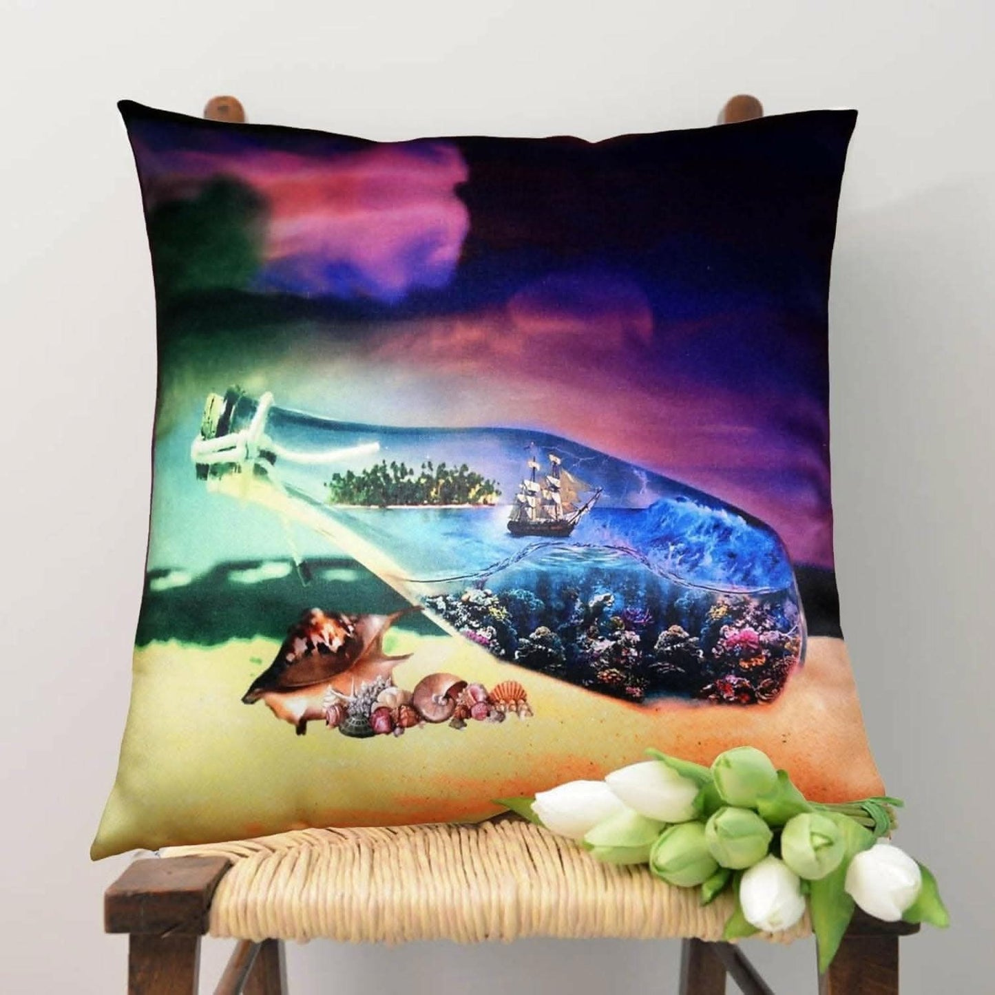 Lushomes Printed Cushion Cover (16 x 16 inches, Single pc) - HalfPe