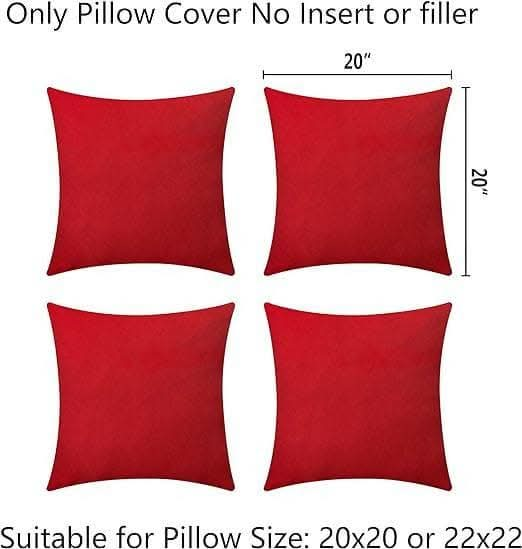 Lushomes Red cushion cover 12x12, sofa pillow cover (Set of 10, 12x12 Inches) - HalfPe