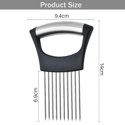 Stainless Steel Onion Cutter  Vegetable Slicer Holder Tool (1 Pc)