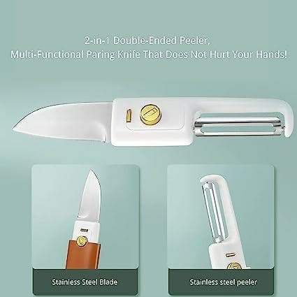 2-in-1 Stainless Steel Peeler & Slicer for vegetables and fruit with Comfort Grip - HalfPe