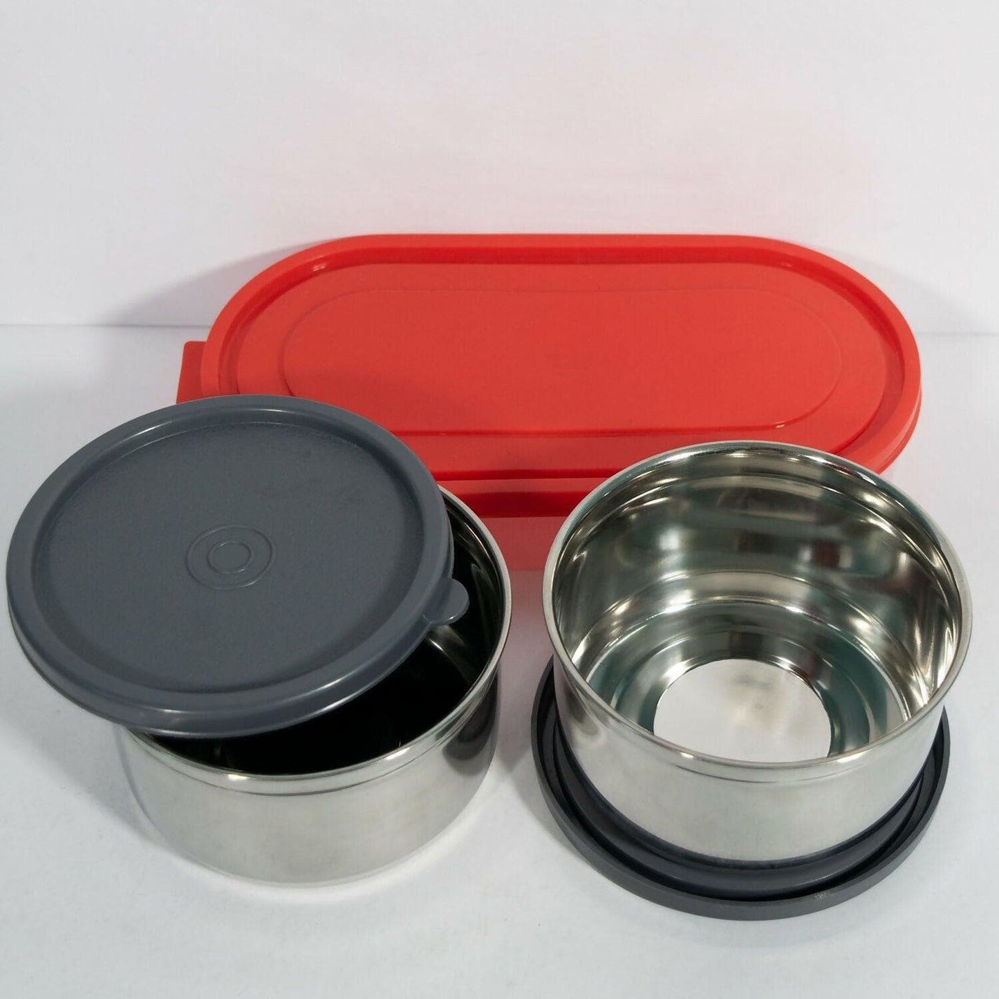 Lunch Duo Container With 500ml Tray With Bag - 3 (300ml *2 ) - HalfPe