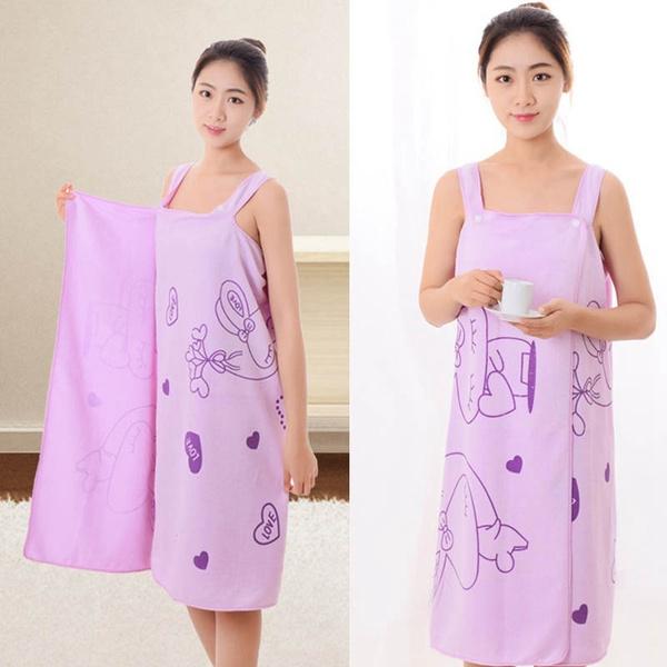 Soft Cotton Bathrobe For Girls  Women  Bath Robe Towel For Women Quick Dry Dress Towel For Ladies.