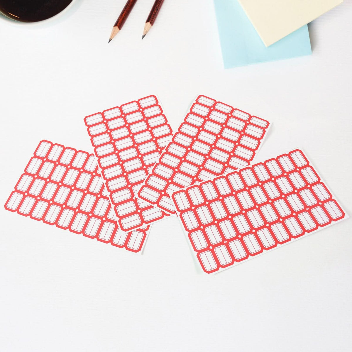 Multipurpose Blank Label Sticker Sheets Red Border Self-adhesive Writable Stickers For Bottles (50 Sheet) HP DD