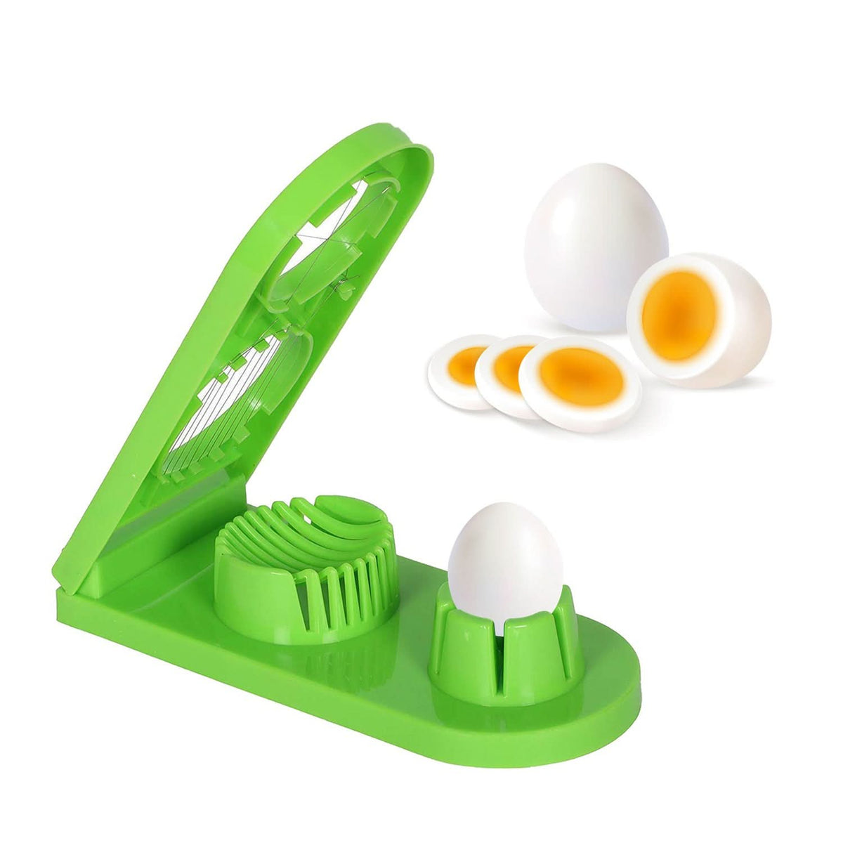 2-in-1 Egg Cutter with Stainless Steel Wire Easy Slicing Tool HP DD