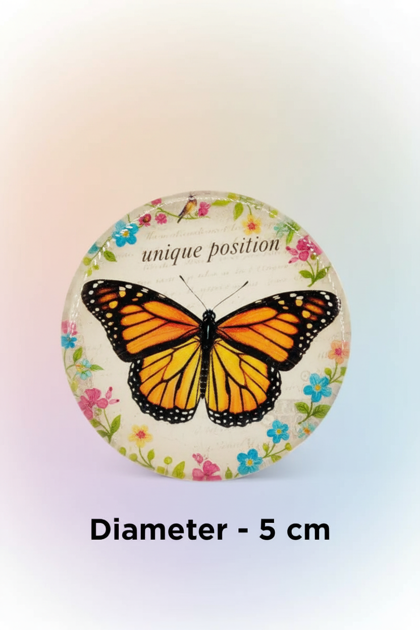Plastic Magnetic Fridge Sticker (Butterfly Printed) - 1 Pc (Assorted colors) SUPER