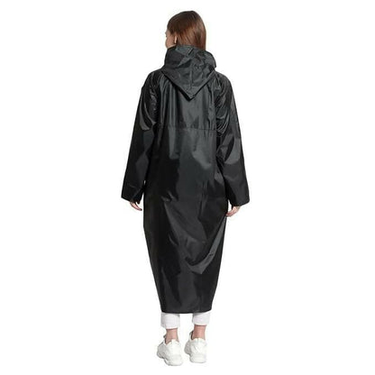 Auto Dean Premium Black Rain Coat for Women's Polyester Long Raincoat Poncho with Hood (2 Pcs,Size 28 to 34 inch waist) - HalfPe